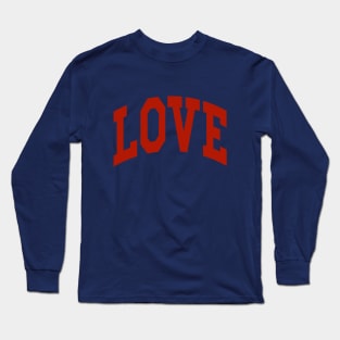 Valentine's Day LOVE Retro College-Style Matching Couple Long Sleeve T-Shirt